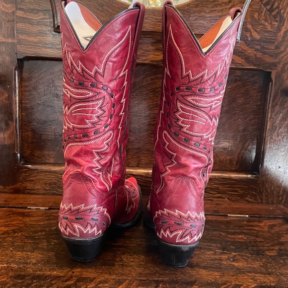 Dan Post Red Cowboy Boots (Sidewinder Style 3455) size 8.5 B - Picture 3 of 12